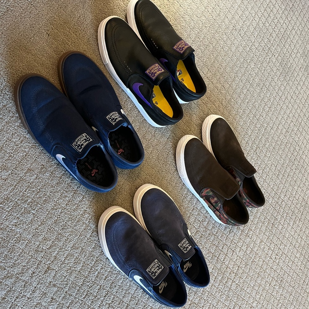 Lot of 4 Nike Janoski slip ons all size 10 men’s